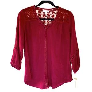 Women’s John Paul Richard Maroon Laced Shirt